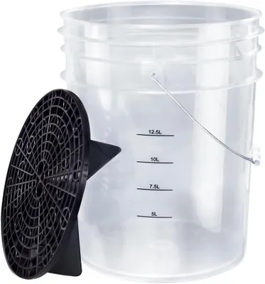 Immagine prodotto di Set di 2 pezzi Benbow, secchio per lavaggio auto 20 litri trasparente + setaccio nero, preparazione auto, lavaggio auto, accessori auto, automobili