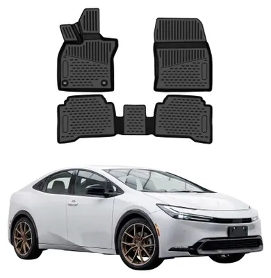 Productafbeelding van OMAC vloermatten voor Toyota Prius V 2022-2026, rubber, zwart, TPE, 3 stuks, AI-gegenereerde afbeelding