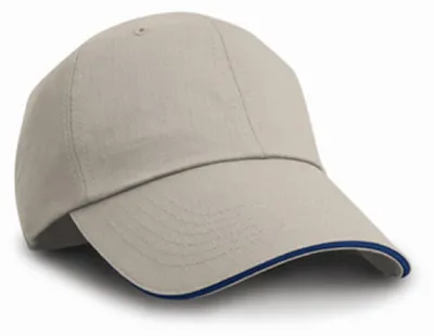 Produktbild von Result Headwear RC038X | Herringbone Cap with Sandwich Peak / Kappe / Mütze / Hut - Farbe: Tan/Navy - Größe: One Size