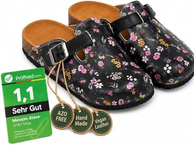 Produktbild von Goby Clogs Schuhe für Damen – Handgefertigte  - Mädchen- und Damenschuhe für den Alltag - Farbiger Druck - Bequem & Langlebig - EVA-Sohle – Grundschul-Zeichnungen