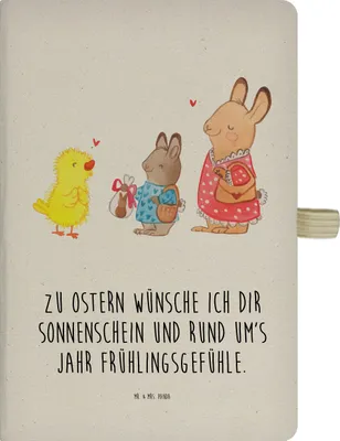 Produktbild von Mr. & Mrs. Panda Kladde Ostern Geschenke - Transparent - Geschenk, notizbuch, Journal, skizzenbuch a4, Osterhase, Frühling, Hase, Ostergrüße, Adressbuch, Ostereier