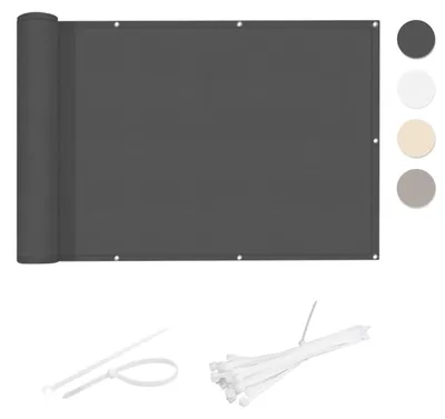 Zdjęcie produktu dla Osłona balkonowa, 85x500 cm, ciemnoszara, do balkonu
