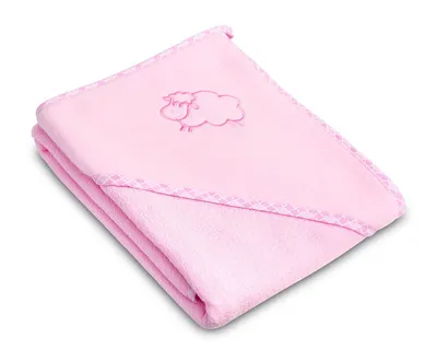 Produktbild von SENSILLO Baby Bademantel Handtuch Kapuze 80x80 Baumwollfrottee Schäfchen Rosa