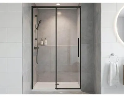 Obrázek produktu pro Sprchové dveře LUXOR BLACK 1100 mm, čiré sklo