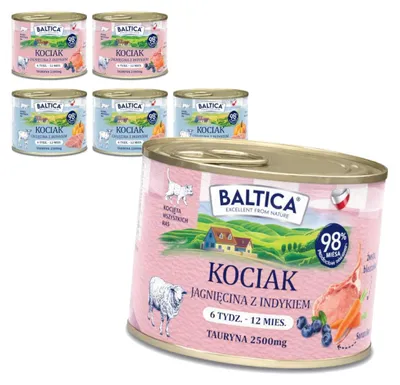 Zdjęcie produktu dla Baltica Smaki Regionów Mix 6x185g Bezzbożowa Mokra Karma Dla Kociąt