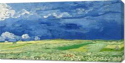 Zdjęcie produktu dla Obraz 100x50cm Wheatfield under Thunderclouds, Van Gogh Vintage