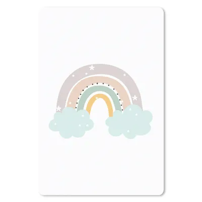 Produktbild von MuchoWow® Mauspad Mousepad Regenbogen - Sterne - Punkte - Wolken - Kinder 18x27 cm - Mousepads - Maus Mat - Pad - Mausunterlage