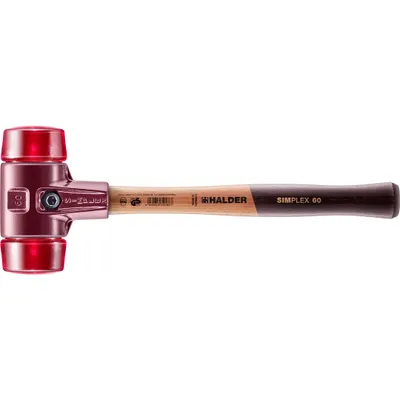 Produktbild von Halder Schonhammer Durchmesser 60mm 1520g Simplex mit Schlageinsatz Kunststoff rot - 3006060