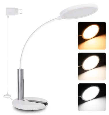 Produktbild von Aigostar LED Schreibtischlampe, Dimmbare Tischleuchte mit 3 Farbtemperaturen, Touch & Memory, 360° Flexibel, 130cm Kabel, Weiß