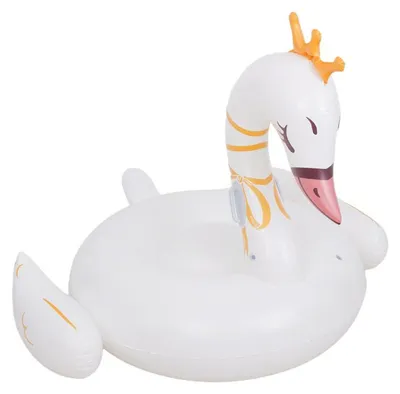 Image de Matelas gonflable, SunClub, cygne, 155 cm, design élégant, blanc