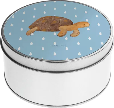 Produktbild von Mr. & Mrs. Panda Erinnerungsbox Schildkröte Marschieren - Blau Pastell - Geschenk, Keksdose, Urlaub, Inspiration, Kaffeedose, Schildkröten, Aufbewahrungsdose, Dose