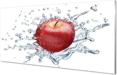 Produktbild von Glasbilder 140x70 Wandkunst Roter Apfel in Wasser