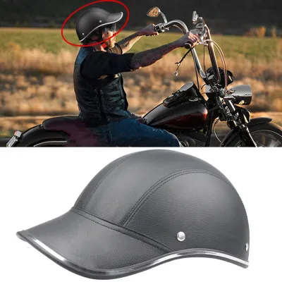 Produktbild von Motorrad-Halbhelm stoßfest Design mit breiter  weiches Innenfutter stoßfest verstellbar Fahrrad-Motorrad-Halbhelm Baseballkappen Fahrradzubehör