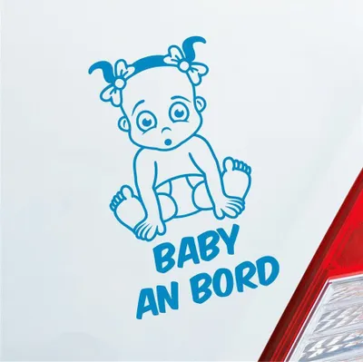 Produktbild von Auto Aufkleber Baby an Bord on Tour Süß 17x28 cm Hellblau Sticker Heckscheibenaufkleber