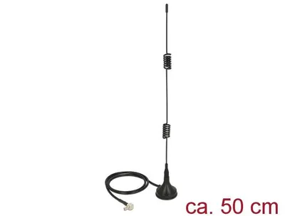 Produktbild von DeLOCK 12480, 3 dBi, 0.698 - 2.7 GHz, 50 Ohm, 360°, Omnidirektionale Antenne, TS-9