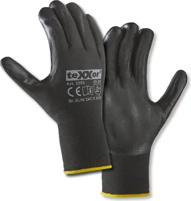 Productafbeelding van 12 paar nitrilhandschoenen, polyester, zwart, maat 11