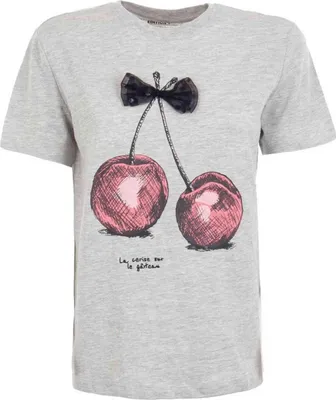 Image de T-shirt Only 15365607-LIGHTGREYCERISE pour Femme