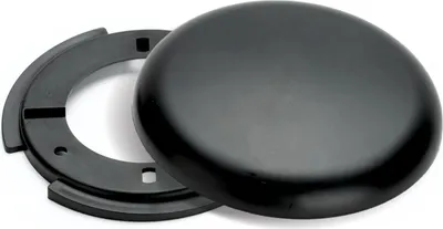 Produktbild von Extra Flache Abdeckung Verteilerdose PVC schwarz Baldachin Deckendose Abschluss leicht, rund, 100mm