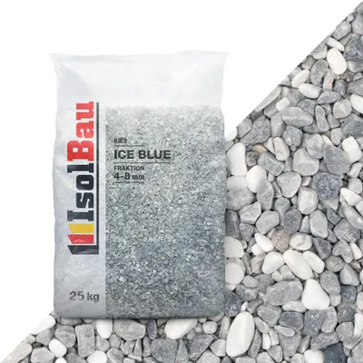 Produktbild von Isolbau - Zierkies 25 kg - Marmorkies 4-8 mm - Deko-Steine für Garten, Steinteppich, Aquariumkies, Ziersplitt Natursteine Gartenkies Wegkies Teichkies für Innen und Außen - Ice Blue