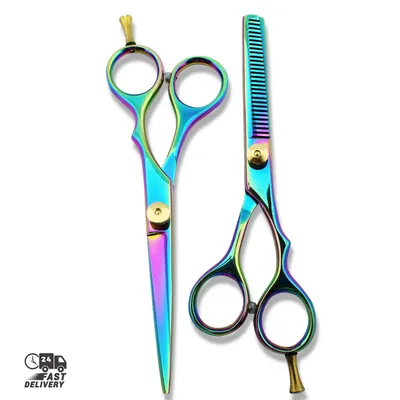 Produktbild von Haarschere Mehrfarbiges Friseurscheren-Set, 5,5 Zoll zum Schneiden und Ausdünnen