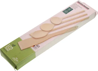 Produktbild von FACKELMANN 31125 Nature Holzlöffel-/Pfannenwender-Set | Buche | 4 teilig