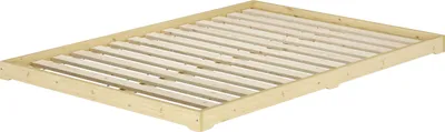 Produktbild von Niedrigbett unbehandeltes Holz 140x200 Fichte Tanne V-60.47N-14Rollrost inkl.
