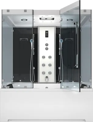 Produktbild von Kombination Badewanne Dusche K80-SW-EH-B-EC-EA Duschtempel 180x100 cm 2K Scheibenversiegelung