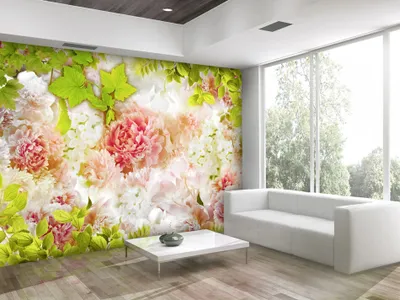 Produktbild von Vlies Fototapete Blumen 400x280 cm Tapeten Wandtapete XXL Pfingstrosen Natur b-A-0185-a-c