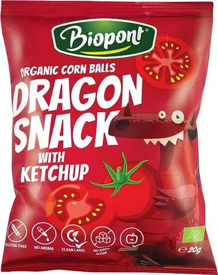 CHRUPKI KUKURYDZIANE O SMAKU KETCHUPU BEZGLUTENOWE BIO 20 g - BIOPONT