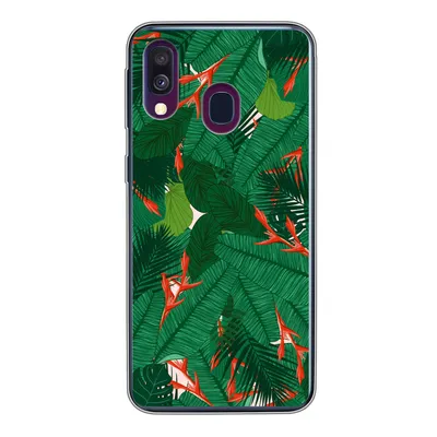 Produktbild von MuchoWow® Handyhülle Schutzhülle Hülle für Samsung Galaxy A40 Blumen - Blätter - Muster Silikon Softcase Handy Hülle - Handy-Tasche