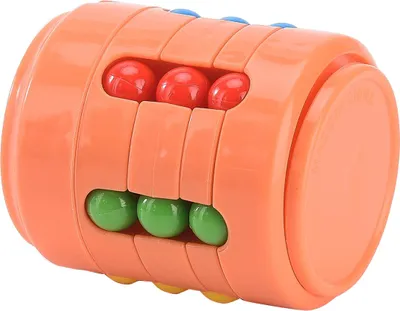 Produktbild von Fidget Cube mit Kugellabyrinth - Orange, Klein, Drehbar & Cola-Design - Stressabbau, Konzentration & Lernspielzeug