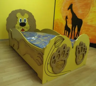 Produktbild von Kinderbett Jugendbett Bett Betten Inkls Matratze Holzbett 90x200cm Tier Löwe Neu