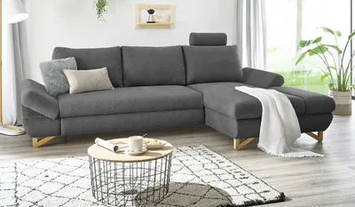 Produktbild von Ecksofa "Skalm" in beige Struktur-Stoff Wohnzimmer Sofa 284 cm