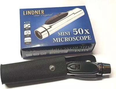 Obrázek produktu pro Led kapesní mikroskop LINDNER - 50 x zvětšení + pouzdro.