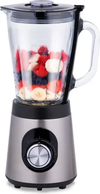 Immagine prodotto di alpina Blender 1,5L - Smoothie Maker 500W con contenitore in vetro - Robot da cucina con 2 velocità e funzione pulse - Frullatore con piedini antiscivolo - Facile da pulire