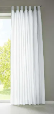Produktbild von 1er Set Vorhang Schal Schlaufen »Berlin« HxB 245x140 cm Weiß Blickdicht Microsatin Lichtdurchlässig Kräuselband Uni Matt, 20400N
