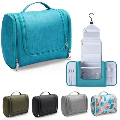 Immagine prodotto di Borsa da toilette appendibile - Impermeabile - Grande - Blu - Per uomo e donna