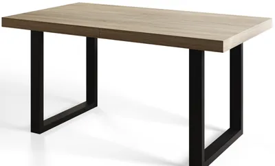 Immagine prodotto di Alpi Moebel, Tavolo da Pranzo Loft-U, Tavolo da Cucina, Dimensioni: 140x80x77 cm, Gambe in Metallo Nere, Sonoma