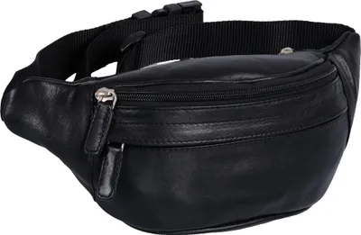Produktbild von Leder Gürteltasche schwarz mit vielen Fächern