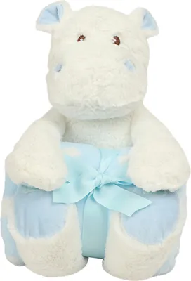 Produktbild von Mumbles MM606 | Hippo with Blanket, Decke: 70 x 90 cm - Farbe: White/Blue - Größe: One Size
