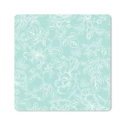 Produktbild von MuchoWow® Mauspad Mousepad Blumen - Blätter - Weiß - Sommer 30x30 cm - Mousepads - Maus Mat - Pad - Mausunterlage - Gaming