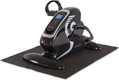 Produktbild von ELONEO 2in1 Arm- und Beintrainer Mini Bike Pedaltrainer mit Motor, inkl. Trainingsdisplay, Massage-Handgriffe Anti-Rutschmatte, ideal für Senioren, Mini Heimtrainer schwarz