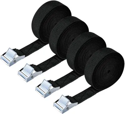 Obrázok produktu pre Zosilnené napínacie popruhy, nosnosť 150 kg, šírka 6 m, hrúbka 20 mm, čierne