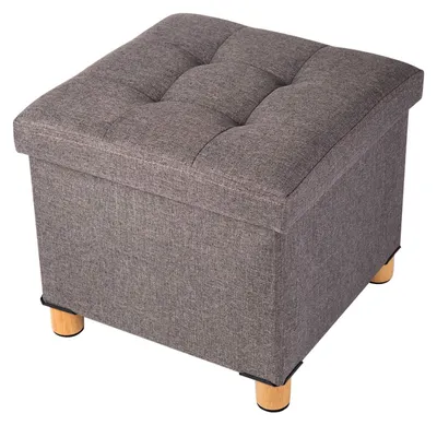 Sitzhocker mit Stauraum, Holzbeine, 38x38x38 cm, braun