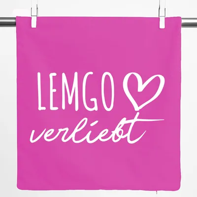 Produktbild von Huuraa Kissenbezug Lemgo verliebt 40x40cm Fuchsia Baumwolle Dekokissenbezug Geschenkidee