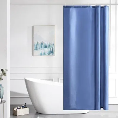Obrázek produktu pro Voděodolná sprchová záclona, polyester, odolná proti plísním, modrá, 90 x 180 cm