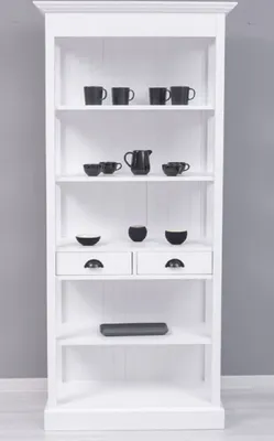 Produktbild von Casa Padrino Landhausstil Schrank Weiß 91 x 39 x H. 197 cm - Landhausstil Esszimmer Schrank - Massivholz Möbel - Landhausstil Shabby Chic Möbel