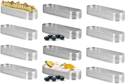 Zdjęcie produktu dla Famanu – Zestaw 12 form do pieczenia tortów, perforowane, ze stali nierdzewnej