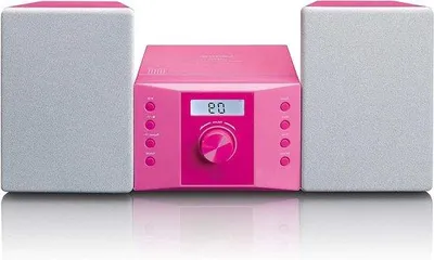 Zdjęcie produktu dla Kompaktowy zestaw stereo dla dzieci z odtwarzaczem CD i ekranem LCD – wejście AUX – 2 x 2 W RMS z czerwonymi naklejkami