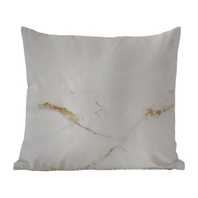 Produktbild von MuchoWow® Outdoor Kissen - Marmor - Weiß - Gold - 40x40 cm - Wetterfest - Lounge Kissen - Kopfkissen - Interieur - Polster mit Bild
